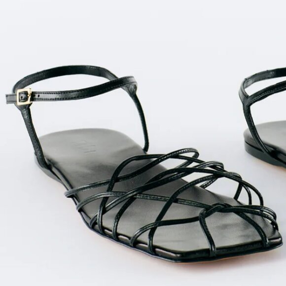 Tibi Berneice Kidskin Sandal Black Size 37 - Picture 1 of 5
